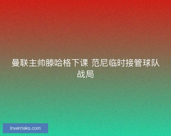 曼联主帅滕哈格下课 范尼临时接管球队战局 曼联主帅滕哈格下课 范尼临时接管球队战局