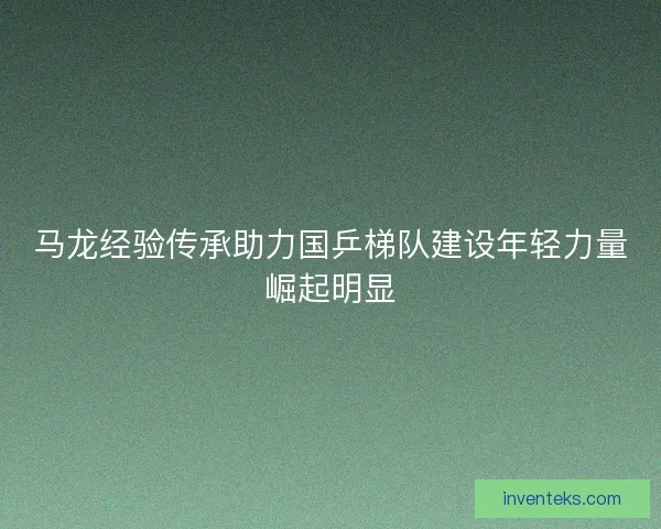 马龙经验传承助力国乒梯队建设年轻力量崛起明显 马龙经验传承助力国乒梯队建设年轻力量崛起明显